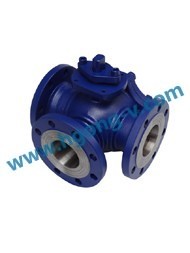 API cast steel WCB flange three way ball valve
